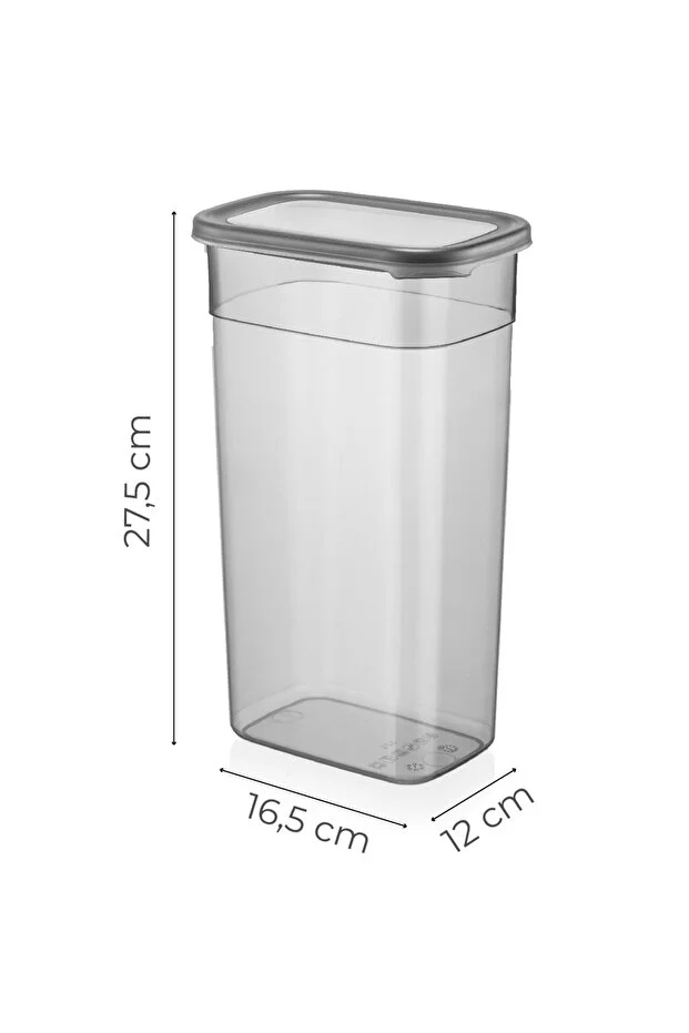 Beyaz Serigrafi Etiketli 12li Set Peggy Şeffaf Kapaklı Uzun Dikdörtgen Saklama Kabı 3,2 Litre